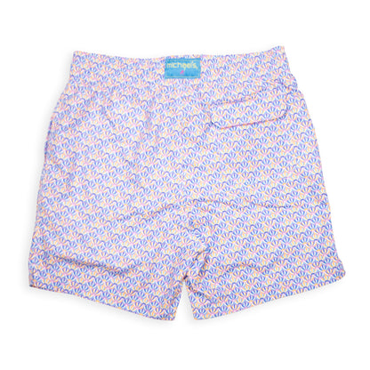 Men's Cyclist Liner Swim Trunks - Spinning Tops Lavender