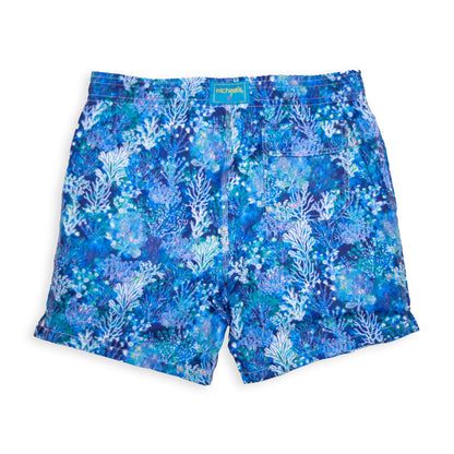Men's Cyclist Liner Swim Trunks - Coral Navy Blue