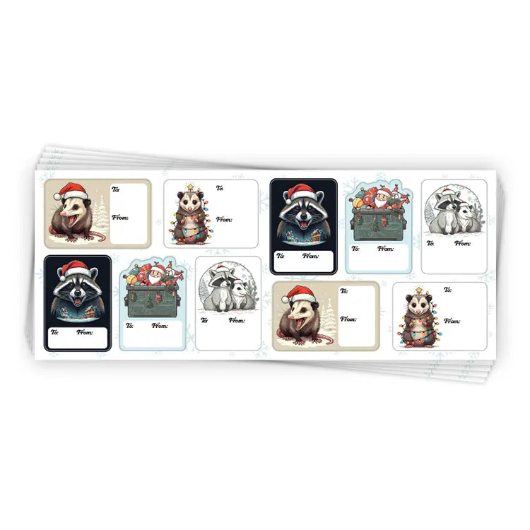 Feral & Festive Gift Tag Sticker Sheet