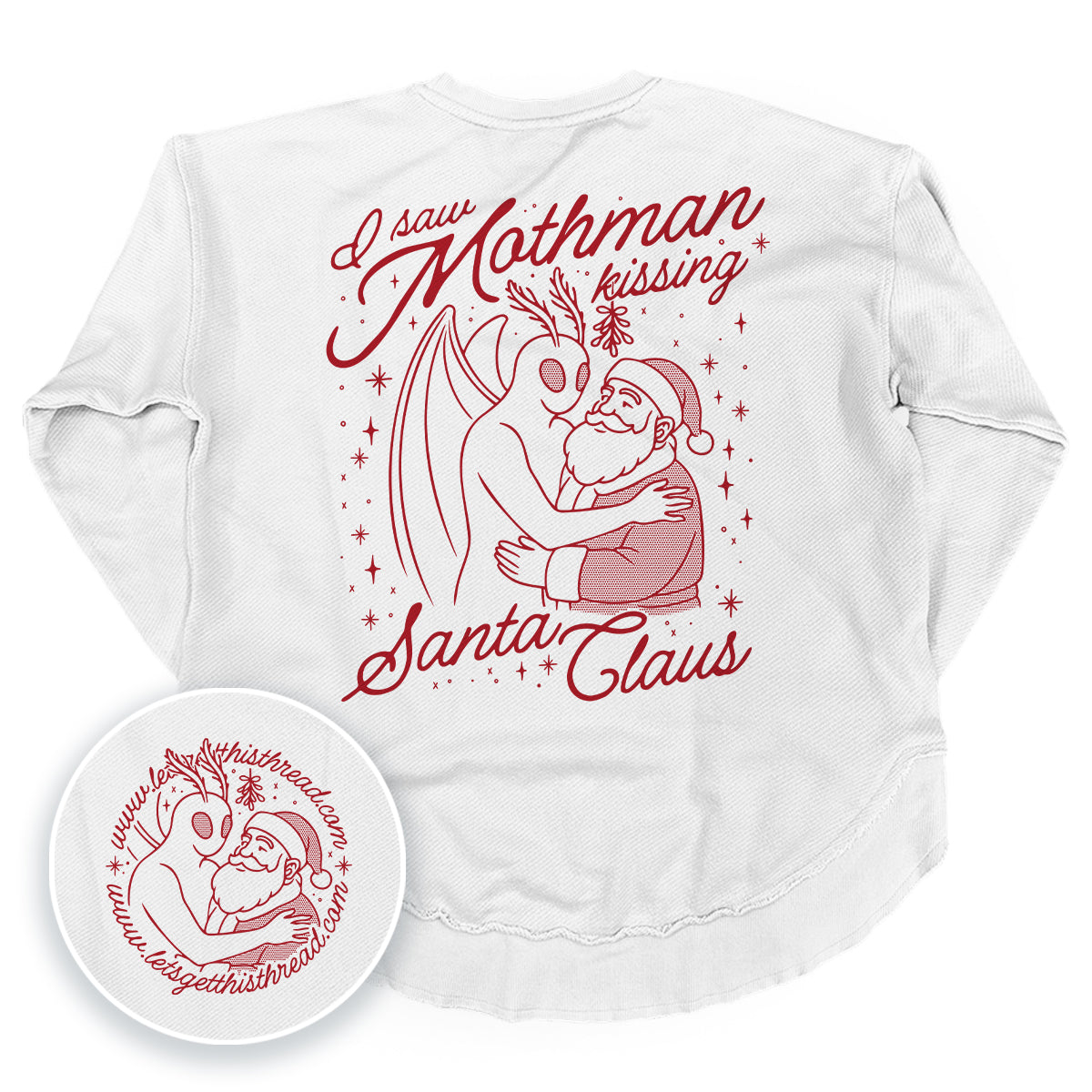 I saw Mothman kissing Santa Claus Red