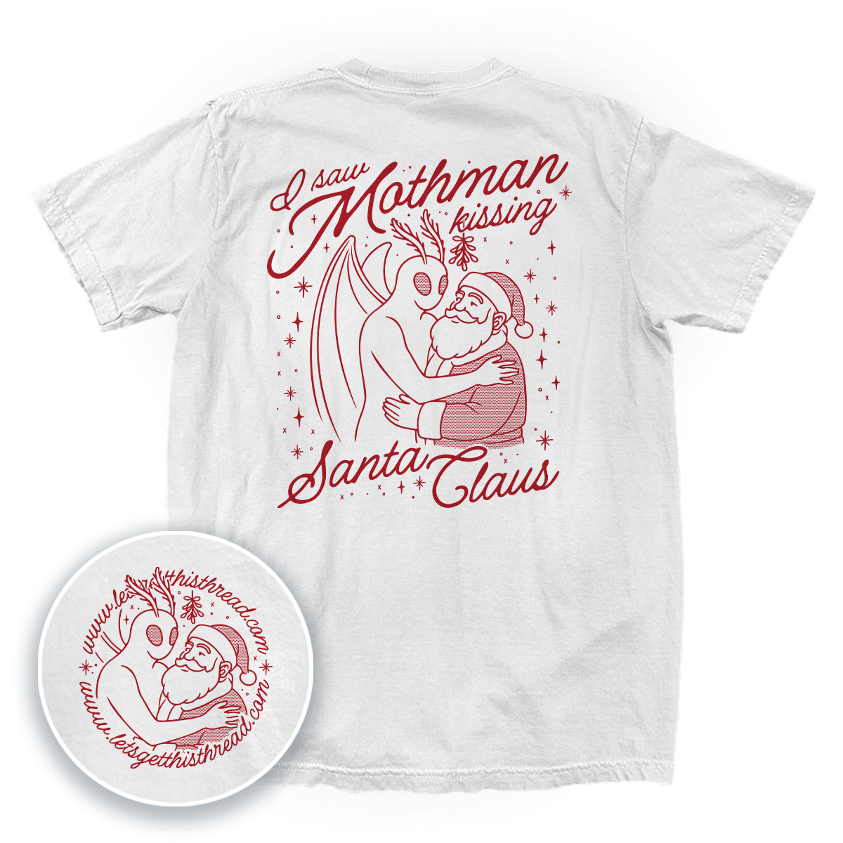I saw Mothman kissing Santa Claus Red