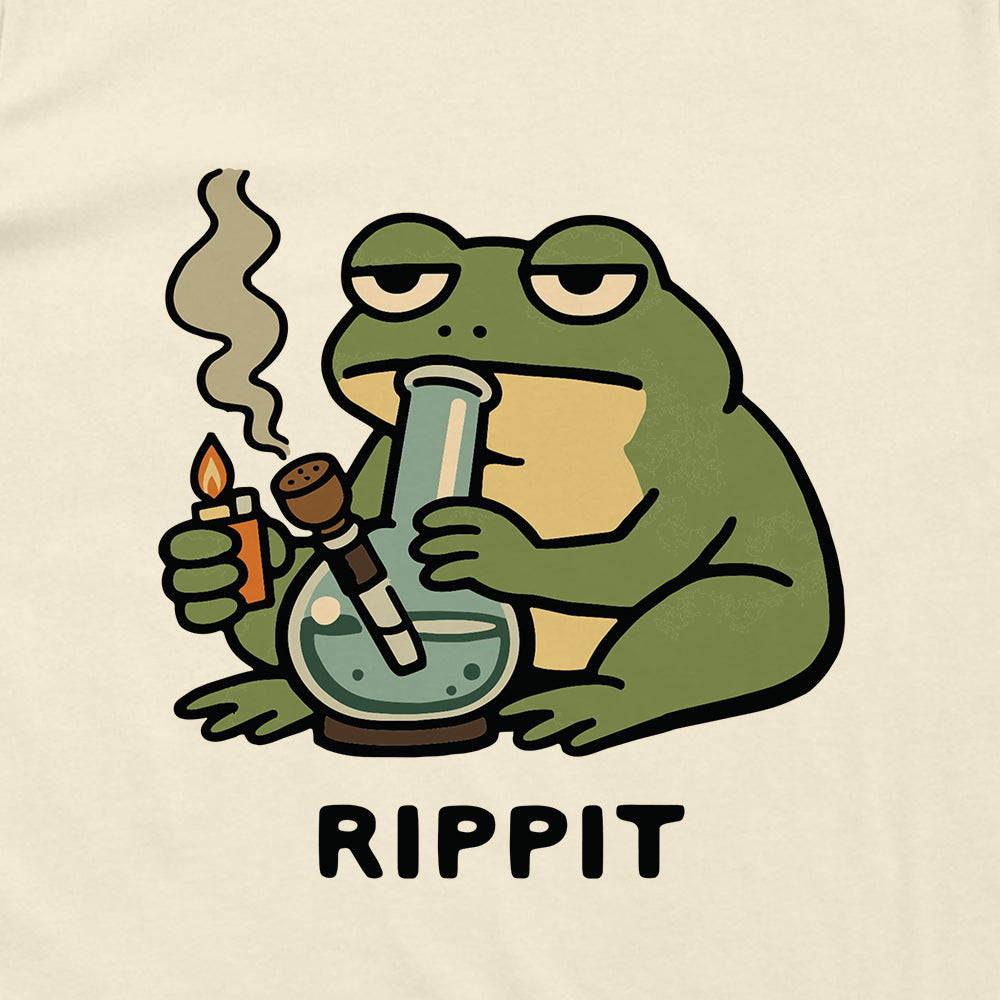 Rippit Frog With A Bong (Front Print)