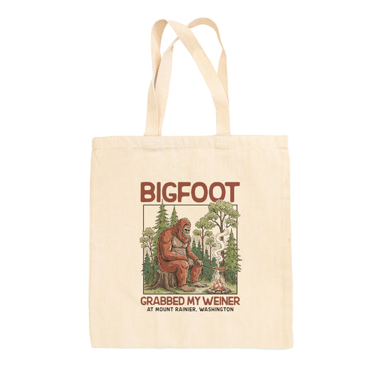 Bigfoot Grabbed My Weiner Tote Bag