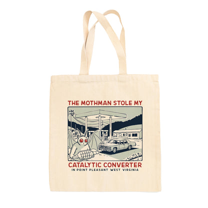 The Mothman Stole my Catalytic Converter Tote Bag