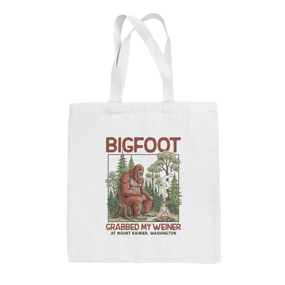 Bigfoot Grabbed My Weiner Tote Bag