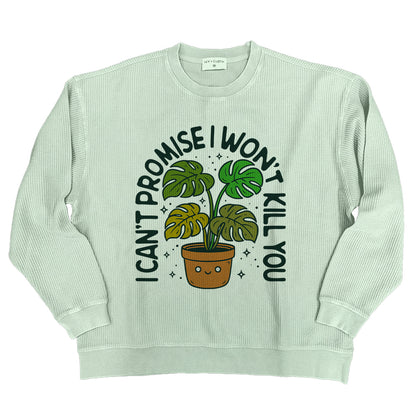 I can't promise I won't kill you Monstera Green (Front Print)