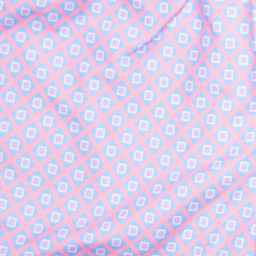 Men's Cyclist Liner Swim Trunks - Diamond Pattern Coral