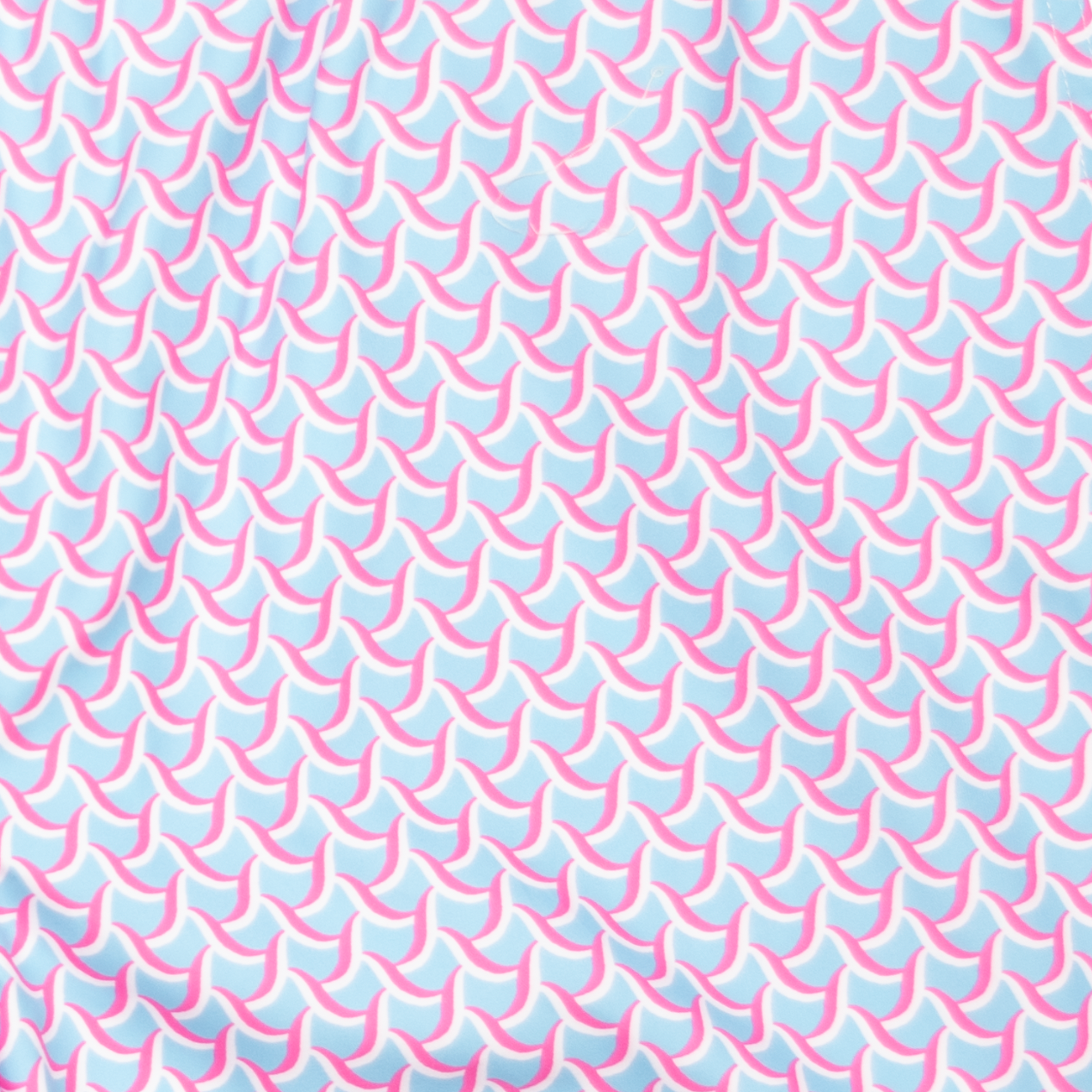 Men's Cyclist Liner Swim Trunks - Swirl Print Blue/Coral