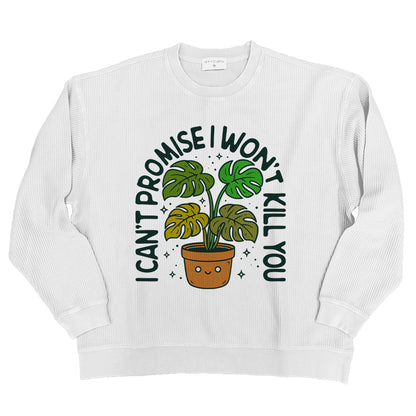 I can't promise I won't kill you Monstera Green (Front Print)